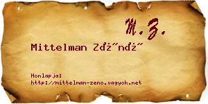 Mittelman Zénó névjegykártya